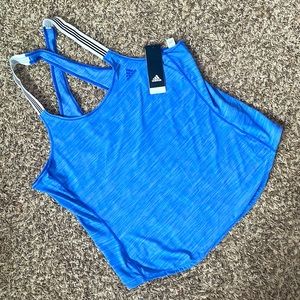 Reebok Climalite loose cross strap racer back blue running shirt XL